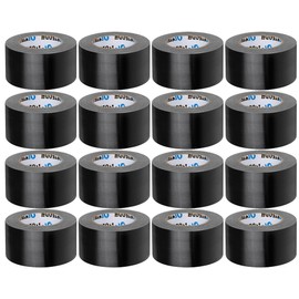 16 Pack Black Duct Tape Bulk 2 inch Duct Tape Heavy Duty 30 Yards Each,Strong No Residue All-Weather Duct Tape, Tear by Hand, Multi-Use for Indoor & Outdoor Repairs, Industrial, Professional Use