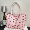 Bolso De Mano De Gran Capacidad Con Estampado De Labios