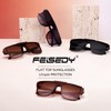 FEISEDY Fashion Sunglasses Womens Men Flat Top Square Trendy Visor