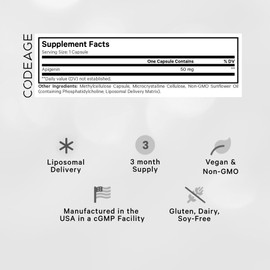 Codeage Liposomal Apigenin Supplement, 3-Month Supply, Daily Flavonoid Chamomile Extract, Liposomal Phospholipid Complex, Non-GMO Sunflower Oil, Phosphatidylcholine Vegan Blend, Gluten-Free, 90 Count