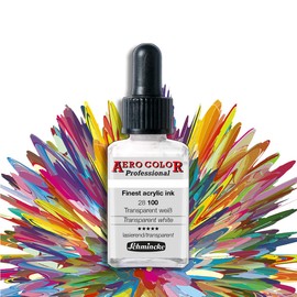 Airbrush Paint Set for Airbrush Compressor, Airbrush Gun, Aero Colour Professional – Ideal for Nail Art – Also Suitable for Model Building etc. (Transparent White – 28 100)