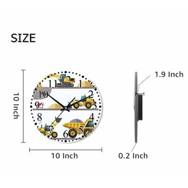 KEEPSUPER Clock Building Machines Wall Clock 10 Inch Silent Non-Ticking Clocks Battery Operated for Home Living Laundry Room Kitchen Bedroom Office