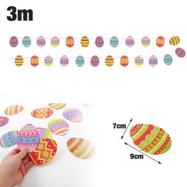 NAUZE Easter Egg Banner Easter Egg Happy Garland Indoor Decoration Easter Spring Themed Party Favors Supplies for Mantle Fireplace Outdoor Party