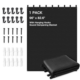 Aodyow Extra Large Sound Dampening Blanket,96"x 80" Sound Absorbing Studio Blanket Panel with Grommets for Wall Hanging,Noise Cancelling Studio Acoustic Curtain/Light Blocker/Soundproof Moving Blanket