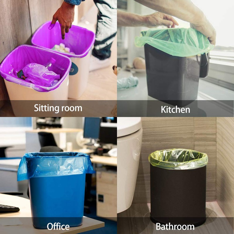 1.2 Gallon/330pcs Strong Trash Bags Colorful Clear Garbage Bags by