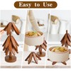4 Wooden Hot Food Coasters with 1 Stand, Table Insulation
