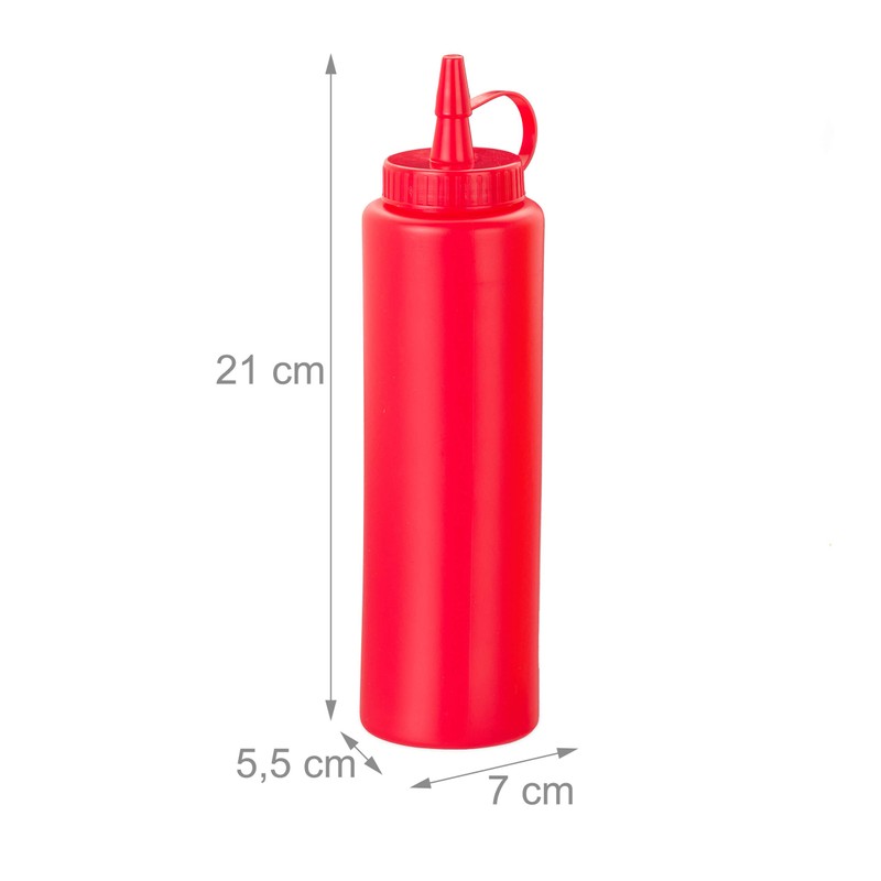 Relaxdays 18 x Squeeze Sauce Bottles, Refillable, Home & Catering,