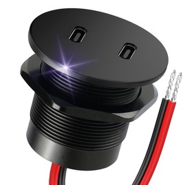 Obeaming 50W 12V USB Outlet Dual 25W USB-C Charger PD 3.0 Aluminum Fast Charging Socket, Replacement Car Charger Accessories for RV Camper Trailer Truck Boat Golf