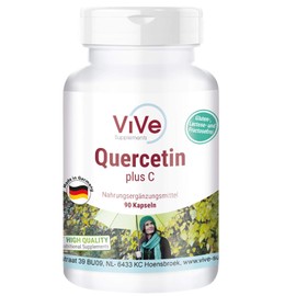 Quercetin with Vitamin C, 90 Capsules, High Dose, Vegan, Quality from Germany ViVe Supplements