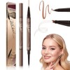 4-Tip Microblading Eyebrow Pen, 2025 New Magic Waterproof 2 in1 Dual Brow Pencil with Hair-Like Strokes for Natural Definition, Fine 1.5mm Tip, Long-Lasting Smudge-Proof Formula for Women (Brown)