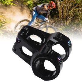 Aluminum Alloy Mountain Bike Stem, Lightweight DIY Short Handlebar Stem for Replacement, 0 Degree Stem with 31.8mm Handlebar Mounting Bore, for Most Mountain Bikes (Black)