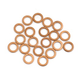 X AUTOHAUX 20pcs Metric M6 x 9mm x 1mm Copper Flat Washer for Screw Bolt Nut