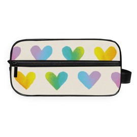 Moyyo Rainbow Hearts Wash Bag Travel Toiletry Bag Portable Wash Bag Hanging Toiletry Bag Cosmetic Bag Toiletry Bag for Women Men Kids Girls Boys