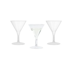 2 Ounce Mini Martini Glasses, 100 Disposable Plastic Martini Glasses - Recyclable, Crack Resistant, Clear Plastic Small Martini Glasses, For Parties or Weddings, - Restaurantware