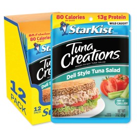 Starkist Tuna Creations Deli Style Tuna Salad, 3 oz Pouch (12 Pack) Ready to Eat Wild ...