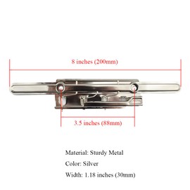 HAHIYO 8 Inch Silver Metal Clipboard Clips - High-Grip Lever Clip, Mountable, 3 Pack