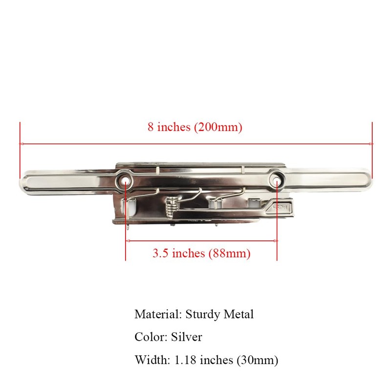 HAHIYO 8 Inch Silver Metal Clipboard Clips - High-Grip Lever
