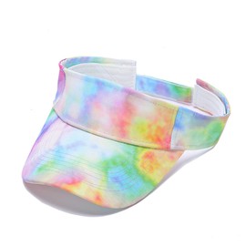 6 PC Tie Dye Sun Visors Hats, Sports Sun Hats Ball Caps Empty Top Tennis Golf Summer Beach Pool (Fresh Style, 6)