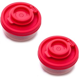 2Pcs Red Small Salt and Pepper Shakers for On The Go - Mini Shaker Set for Salt and Pepper with Lid to Take with You - Perfect for Travel, Camping and to-Go 40G, Salt and Pepper Shakers