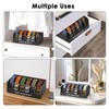 Belt Organizer for Closet and Drawer 6 Compartment Bamboo Tie