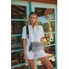 FEIBOON Spacious Checkered Nylon Crossbody Bag Bum Bag Checkered Handbags
