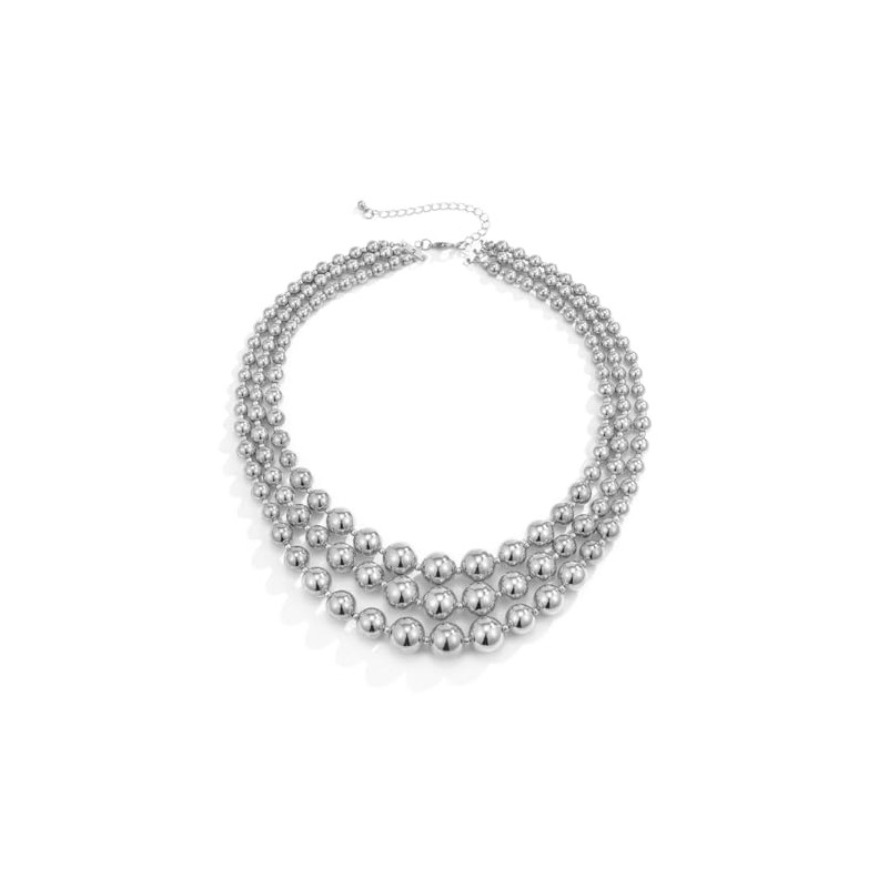 ChungLong0593 Punk Layered Chunky Beaded Choker Women's Hip Hop Statement