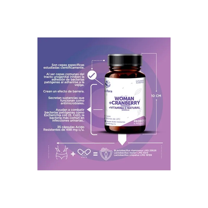 Bioflora Probiótico + Prebiótico Woman + Cranberry