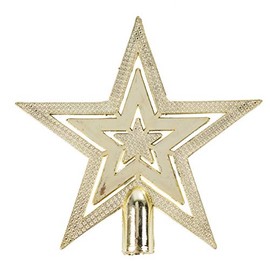 Robelli 20cm Embossed Star Christmas Tree Topper Decoration Ornament (Gold)