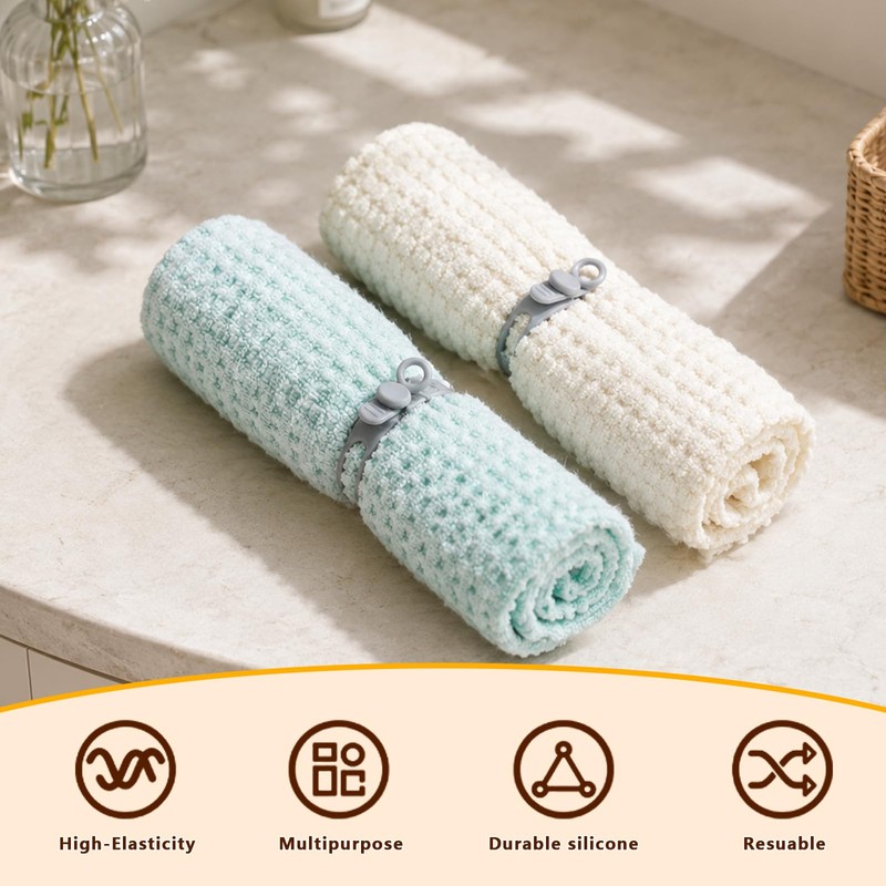 10 Pcs Silicone Cable Ties, Reusable Cord Organizer.