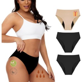 Socoso - Set of 3 Iris - Abundant Flow Sexy Women's Panties, Comfortable, Made of Organic Cotton, Ultra Absorbent, Incontinence Panties (M), Iris, 38, Iris