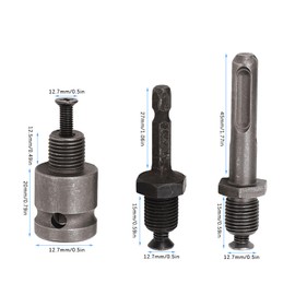 Eagles 2-13mm Keyless Drill Chuck Metal Heavy Duty 1/2''-20UNF with SDS-Plus Shank 1/4" Hex Shank 1/2'' Socket Square Wrench Adapter for Impact Driver, Electric Drill, Hammer Drill(Hexagon Head)