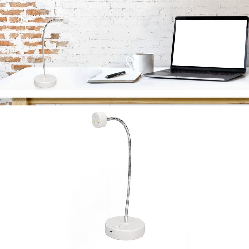 Gooseneck LED Nail Lamp UV 3 Light Chips Rechargeable Nail