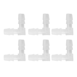 Partuto 6 Pcs Universal Automotive Vacuum Tubing Connector - Car 90 Degree 4mm/ 5/32" L Shaped Vacuum Tubing Connector Assortment 2 Way Vacuum Line Fittings - Plastic Transparent