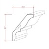 EWCR18 Crown 7/8" x 4-1/2" Unfinished 3-1/2" High x 2-3/4"