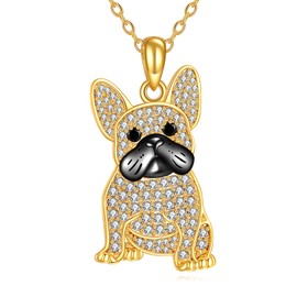 YFN Animal Necklace Sterling Silver Cute Dog Pendant Chain Dog Lover Gifts for Women, Sterling Silver, No Gemstone