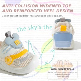 AOIREMON Boys Girls Shoes for Toddler/Little Kids Lightweight Breathable Baby First Walker Slippers for Indoor & Outdoor Activities with Adjustable Hook&Loop & Comfy Sole