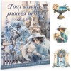 Kinretixia 20 Sheets Pre-Cut Scrapbook Sticker Book, Winter Theme Stickers