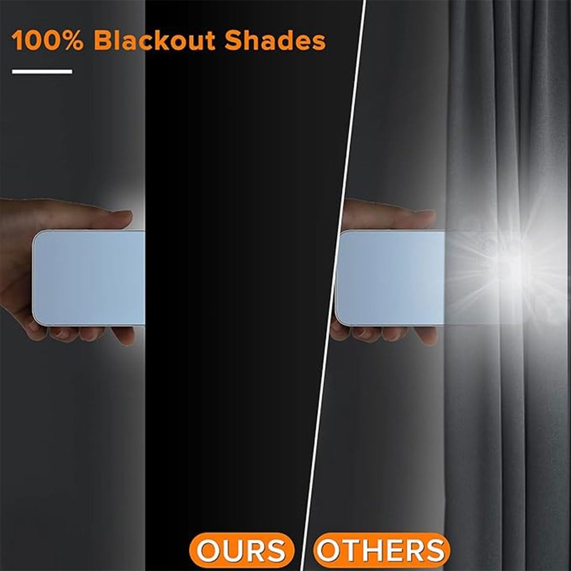 AIMALL 420D Silver Coated Blackout Curtains | Portable Full Blackout