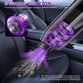 FEROOD Cordless Car Vacuum Cleaner, 0.86 Lb Ultra-Lightweight Handheld Vacuum, Portable Mini Vacuum with Low Noise Blower, Washable HEPA Filter, Seen on TV - USB Car Charging
