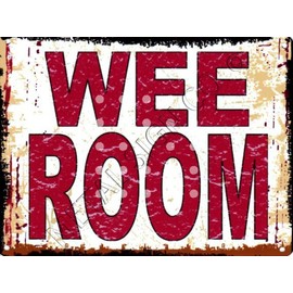 TRACY'S SIGNS 8x10 in WEE ROOM FUNNY METAL SIGN RETRO VINTAGE STYLE 8x10in 20x25cm toilet humour fun wall art