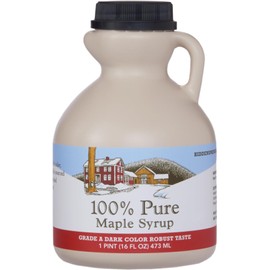 Hidden Springs Maple Dark Pint 100% Pure Maple Syrup USA/CAN, BPA-free Jug