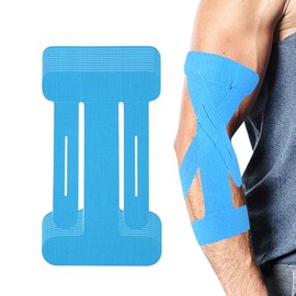 XFSRG 12 Stück Kinesiotapes Ellenbogen Vorgeschnittene Wasserdichtes Elastisches Stabilisierung Kinesiologie Bandage für Sport Dauerhafte Unterstützung(Blau)