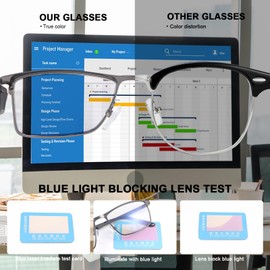 YIMI Blue Light Blocking Glasses Gaming Computer Gamer Eyeglasses for Women Men Anti-Fatigue Anti Glare UV Protection & Eyestrain Spring Hinge Full-rim Metal Frame Game Eyewear Lightweight Spectacles