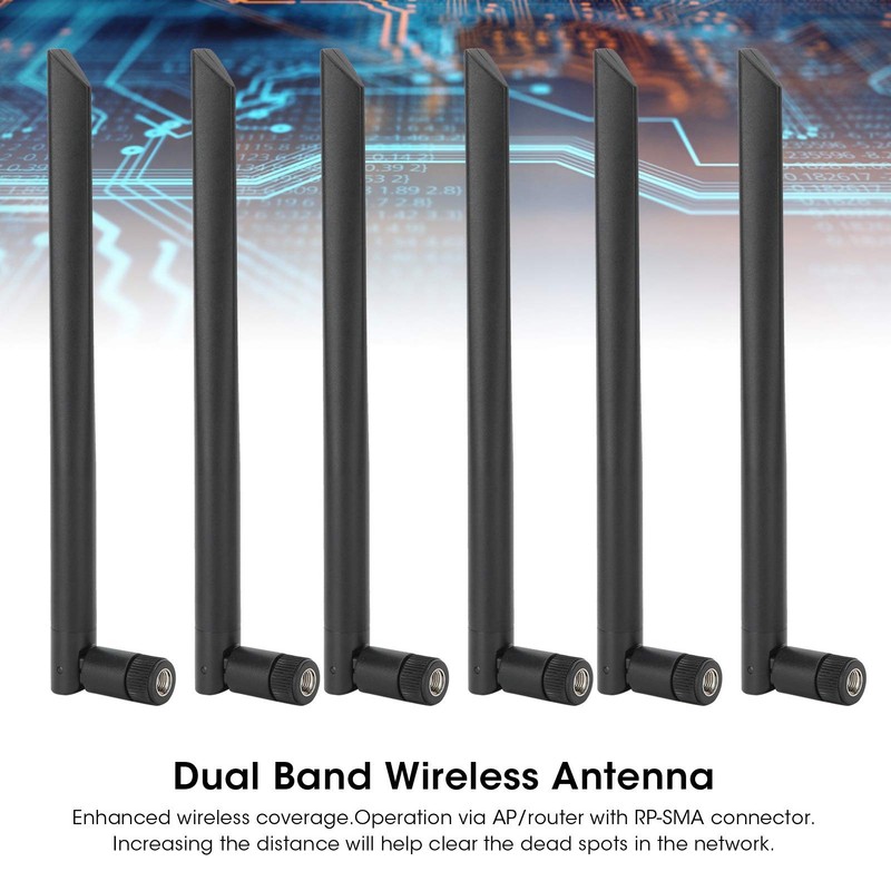 6 Piezas 8dBi RP-SMA Antena de Doble Banda, 2,4G /