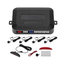 Motoforti Universal Car Auto Vehicle Reverse Backup Radar System Reverse Parking Sensors Alarm Buzzer Reminder Distance Detection Black 4Parking Sensors