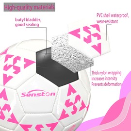 Senston Football Size 5 with Classic Design, Football Ball with Pump for Regular Games, Training and Football Lessons