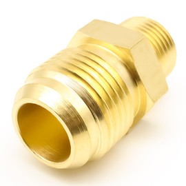 AHFMANG 3PCS Brass Tube Fitting Half Union 5/8" Male Flare x 3/8" NPT Male Pipe Connector Gas Adapter