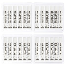 PATIKIL 24pcs White Oil Pastel Soft Oil Crayons Creamy Pastel Stick Art Painting Drawing Blending Doodle for Artists Beginners