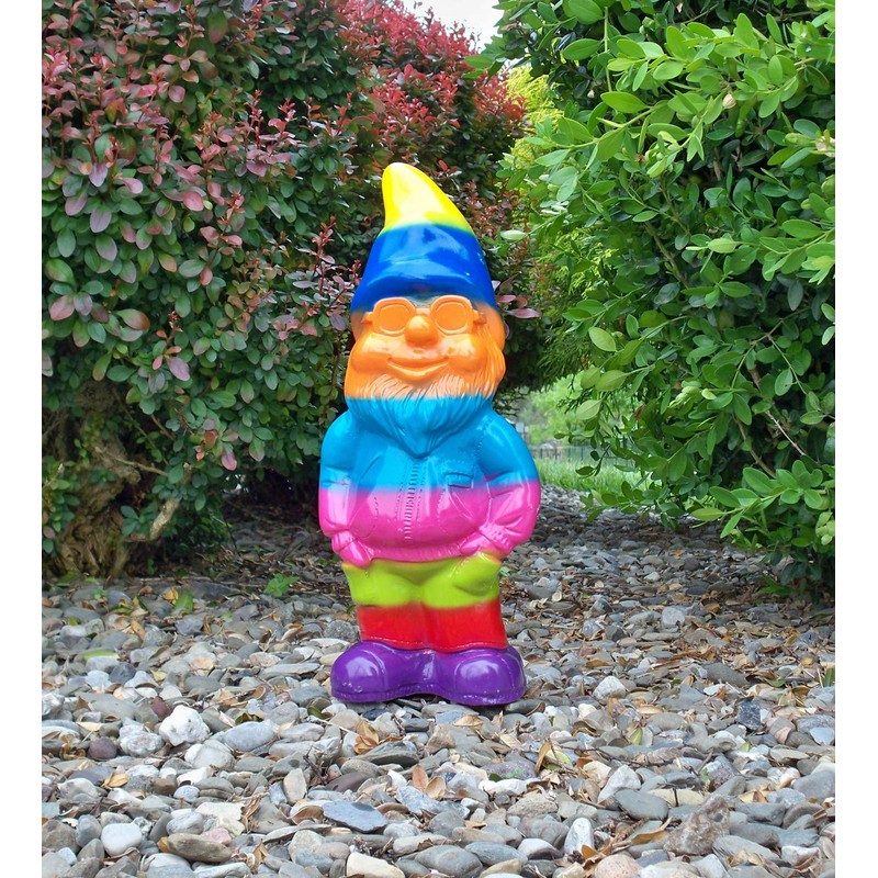 Rakso Rainbow Pride Gnome, 13", Large UV Resistant Ornament for