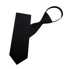 Mantieqingway Black/Red Tie Pre-tied Adjustable Zipper Neck Ties for Men, Mens Necktie for Office Graduation School Uniforms (Black-B)